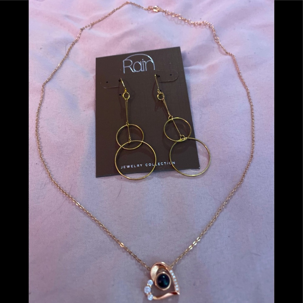 Heart Necklace & Earrings Set